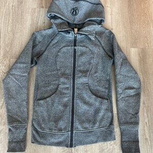 Lululemon Gray and Black Scuba Hoodie Zipper Sweatshirt Jacket
